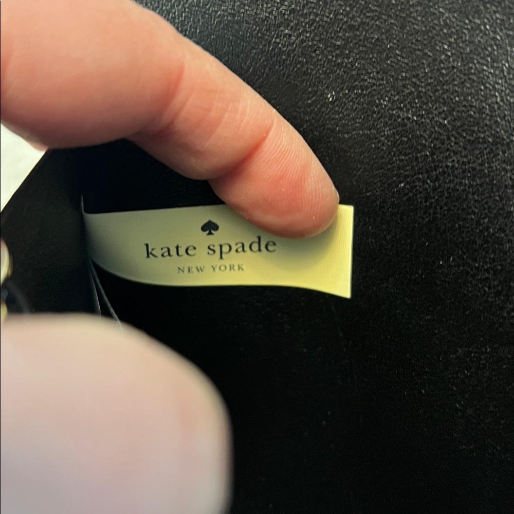 KATE SPADE STRIPED LEATHER WALLET BLACK & WHITE - Picture 10 of 16